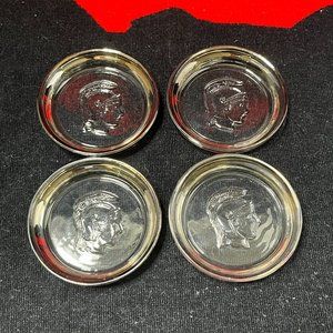 Vintage Glass Coasters. Roman Soldier. Lot of 4. 70's or 80's